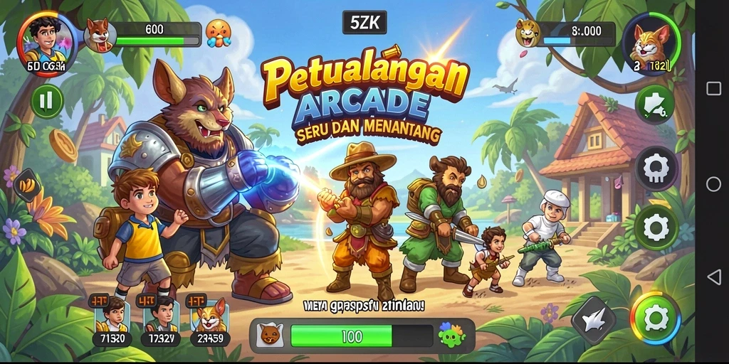 Tampilan gameplay seru dari game Arcade 5ZK.