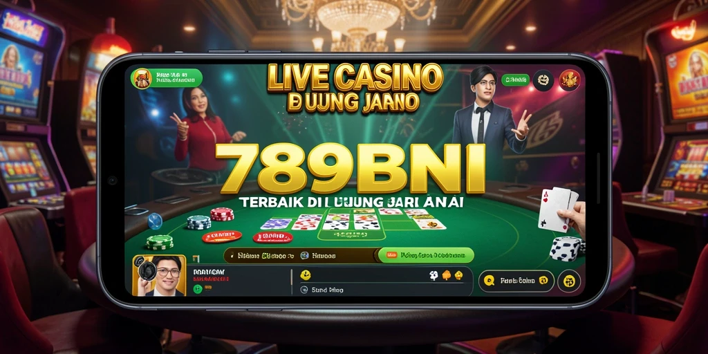 Tampilan langsung permainan kasino dengan dealer profesional di 789BNI.