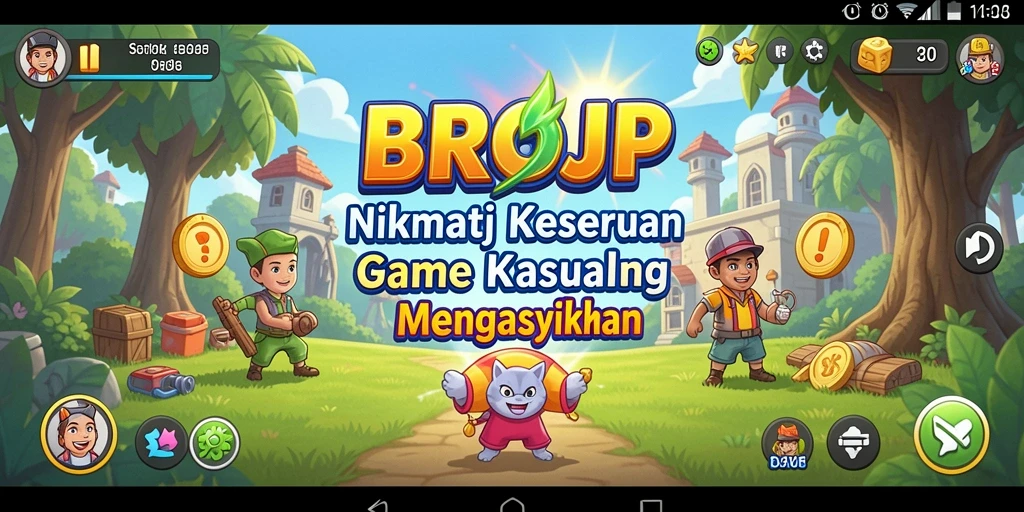 Tampilan gameplay BROJP yang mengasyikkan dan penuh warna.