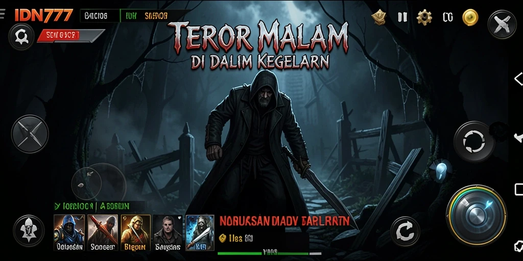 Screenshot gameplay IDN777 yang menampilkan suasana Horror yang mencekam.
