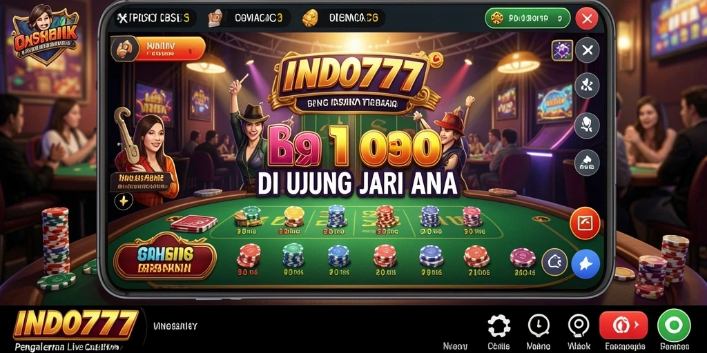 Screenshot gameplay INDO777 yang menampilkan dealer dan tabel permainan.