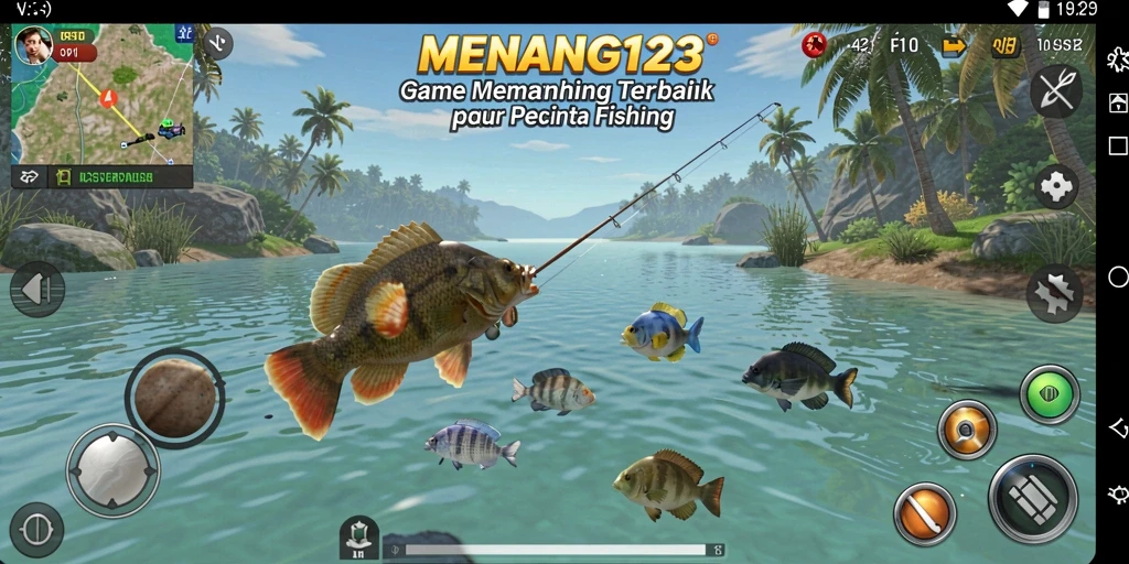Tampilan menarik gameplay memancing di MENANG123.
