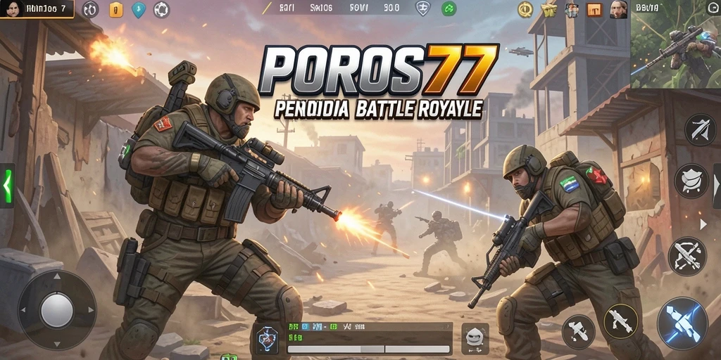 Gameplay seru dalam pertarungan Battle Royale POROS77.