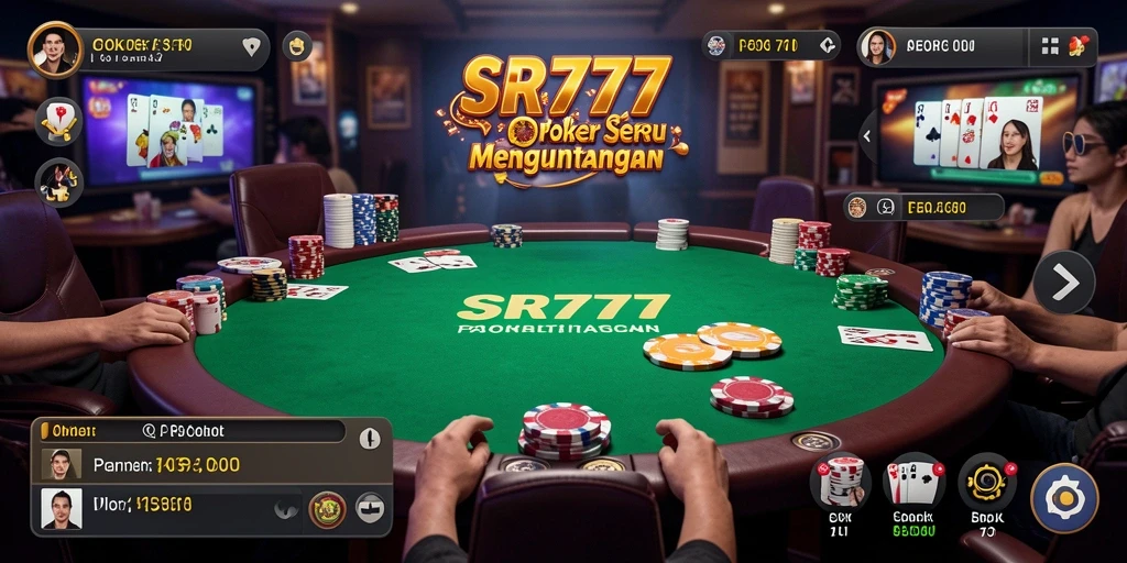 Tampilan menarik gameplay Poker yang seru dan kompetitif.