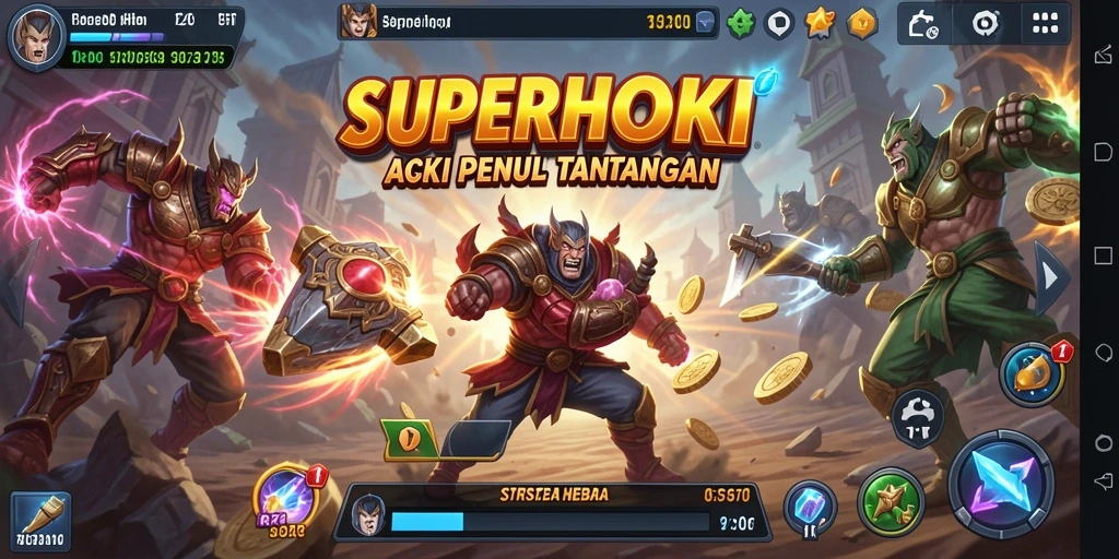 Screenshot utama SUPERHOKI menampilkan aksi mendebarkan dalam gameplay.
