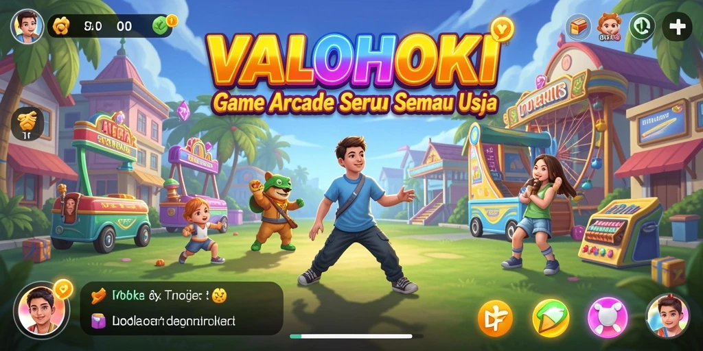 Screenshot gameplay VALOHOKI yang penuh warna dan seru.